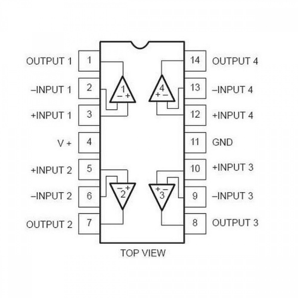 LM324 IC Low Power Quad Op IC FR433