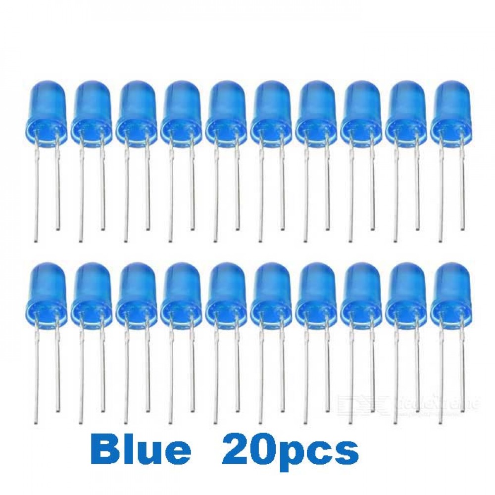 Blue LED 5mm Pack Of 20 Light Emitting Diod FR459