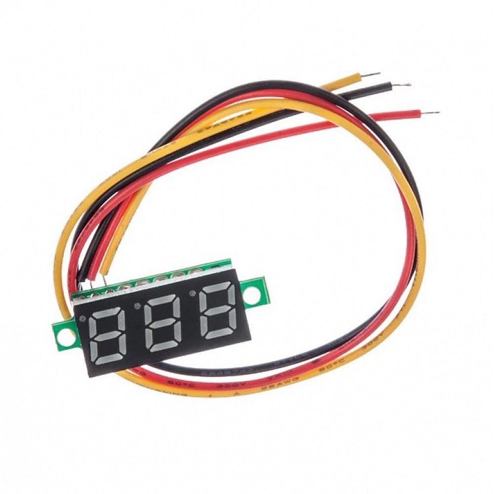 0 28inch 0 100v Three Wire Dc Mini Led Display Voltmeter Yellow