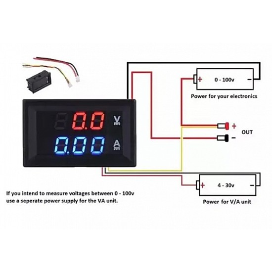 0.28inch DC 100V 100A LED Digital Voltmeter Ammeter