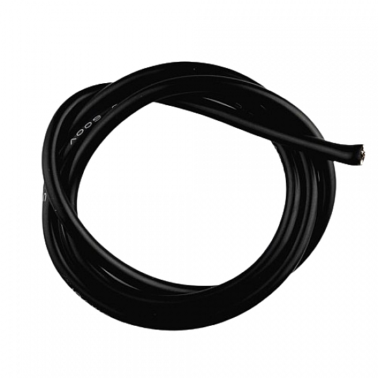 10AWG High Quality Black Silicon Wire - 1Meter