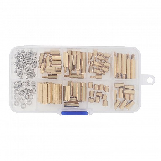 120pcs/Box M3 Stainless Steel Screw Nut Brass Column Kit