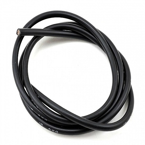 12AWG High Quality Black Silicon Wire - 1Meter