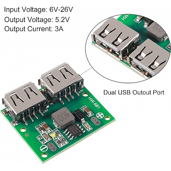 12V/24V to 5V DC-DC Step Down Charging Module