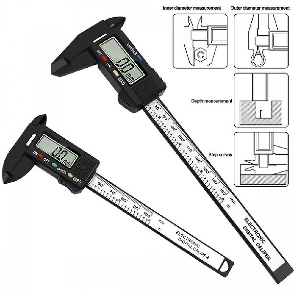 150mm/6Inch LCD Digital Electronic Carbon Fiber Vernier Caliper Gauge ...