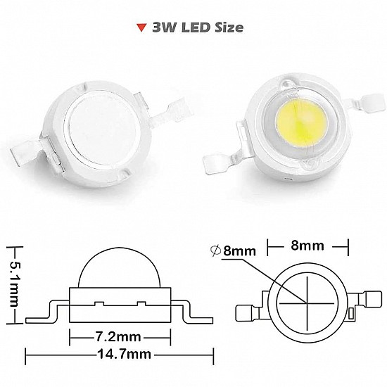 1W 3000-15000K High Power White SMD LED Light Beads | PureWhite