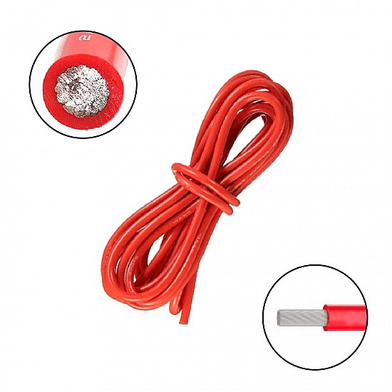 22AWG High Quality Red Silicon Wire - 1Meter