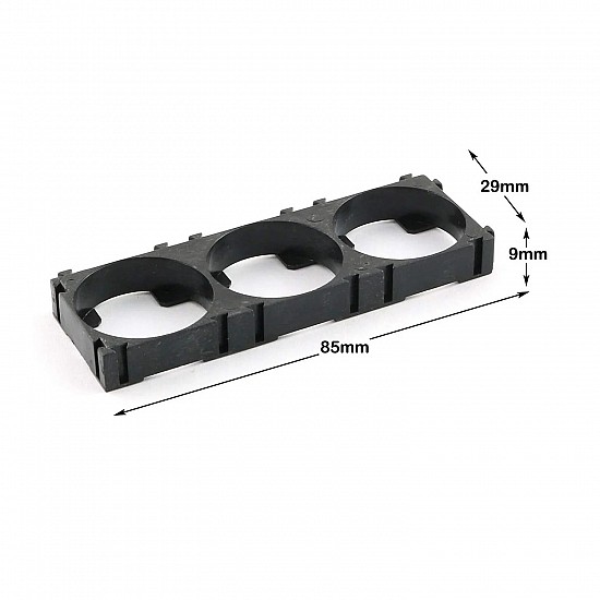 26650 1x3 Black Lithium Cell Holder