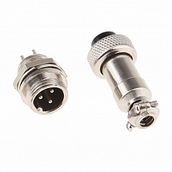 M12/GX12 3 Pin Male-Female Aviation Plug Connector