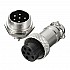 M12/GX12 6 Pin Male-Female Aviation Plug Connector