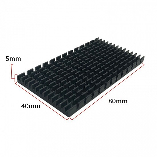 80x40x5mm Black Aluminum Heatsink Radiator Cooler