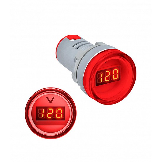 AD16 AC60-500V Mini LED Digital Display Voltmeter Indicator - Red