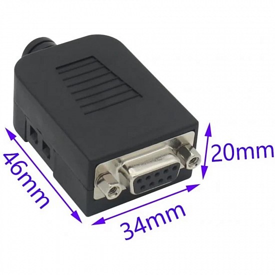 DB9 Screw Terminals To Male RS232 With Shell