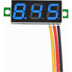 0.28inch 0-100V Three Wire DC Mini LED Display Voltmeter - Blue