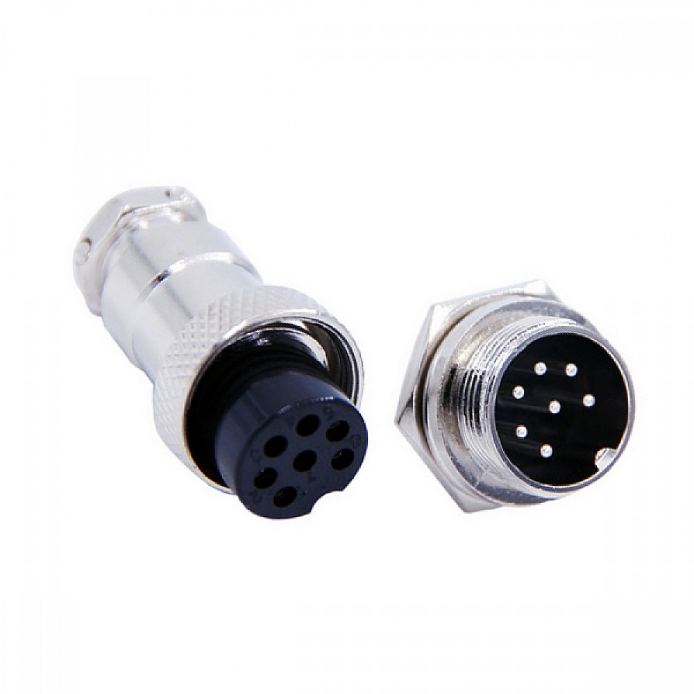 Gx16 7 Pin Circular Aviation Socket Plug Male And Female Panel Connector 