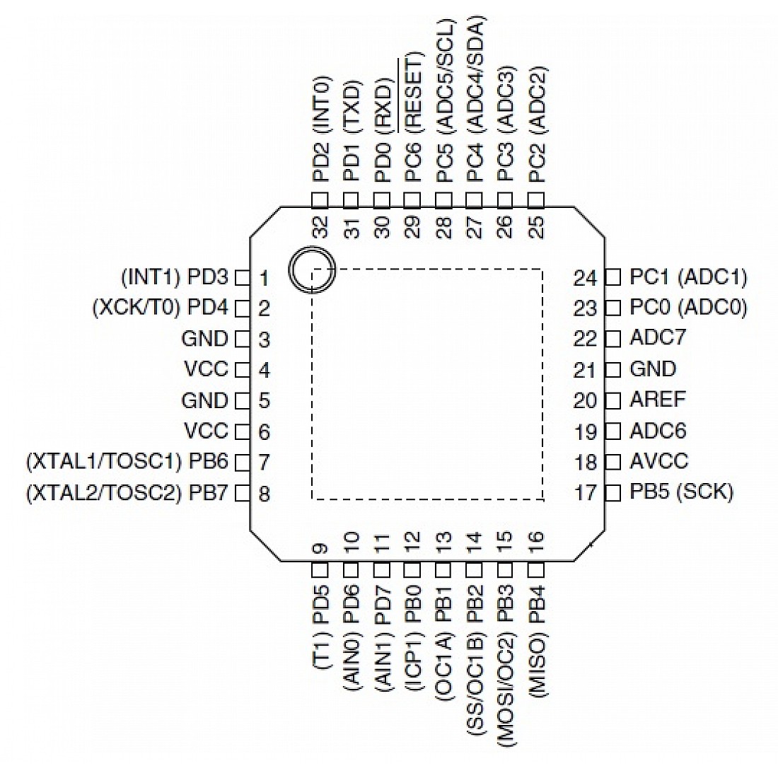 Atmega8 схема подключения