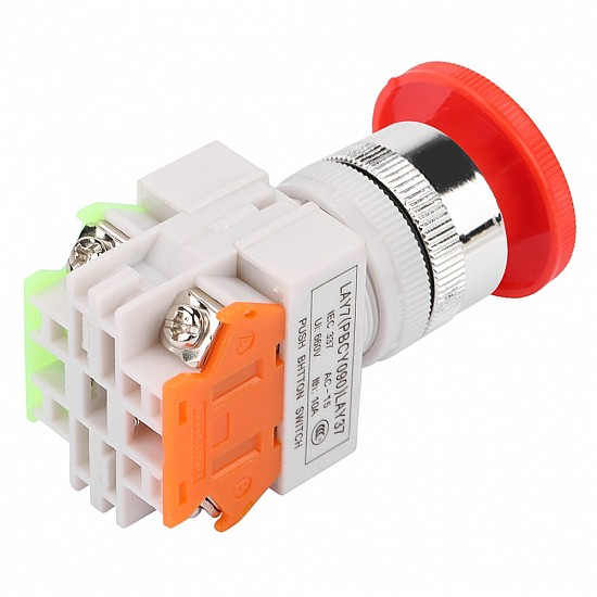 LAY37 01ZS 1 Open & 1 Closed Self-Locking 22mm Mushroom Head Emergency Stop Switch