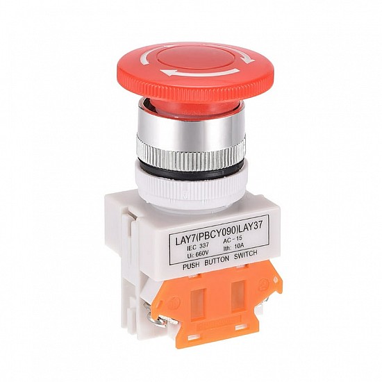 LAY37 01ZS 1Normally Closed Self-Locking 22mm Mushroom Head Emergency Stop Switch