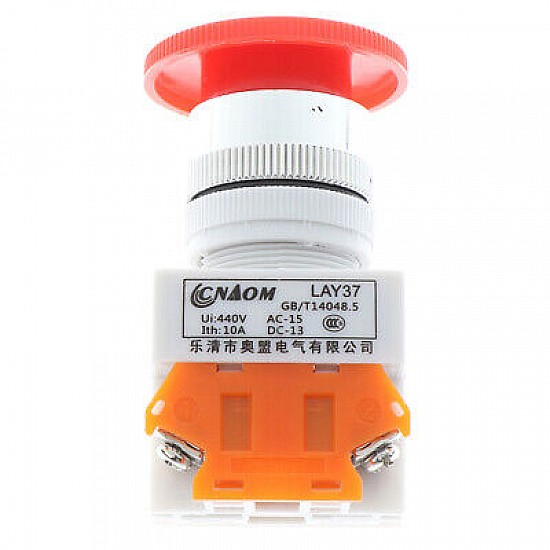 LAY37 02ZS 2 Normally Closed Self-Locking 22mm Mushroom Head Emergency Stop Switch