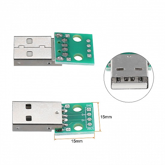 Male USB to Dip Mini 5P Plug Adapter Board