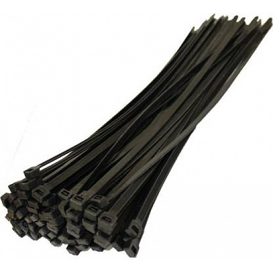 Nylon Flexible Black 100pcs Straps 200 mm X 3.6 mm Cable Tie