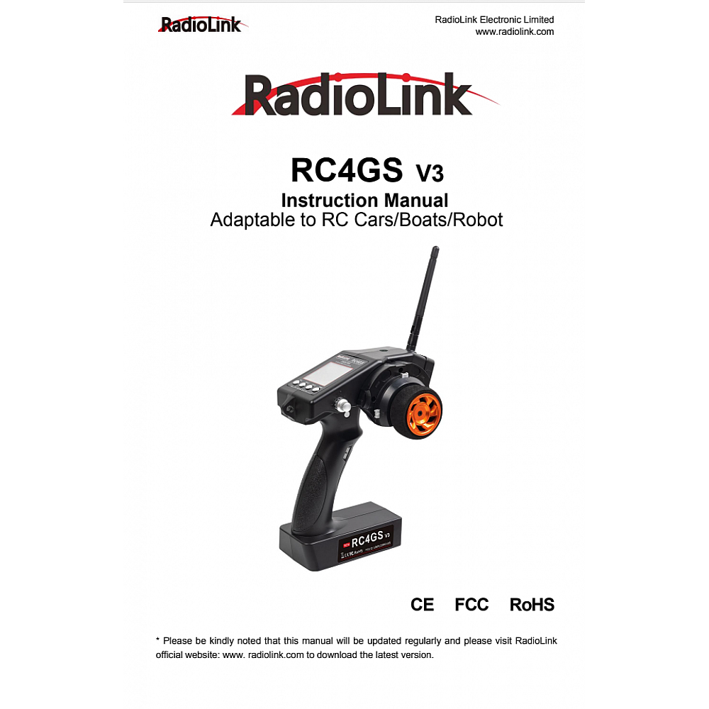 Radiolink RC4GS V3 remote with R6FG 6 Channels Receiver with built in Gyro