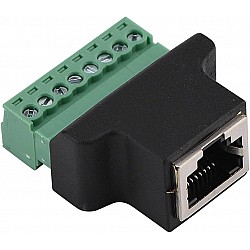 RJ45 Female to 8 Pin Screw Terminal Adaptor