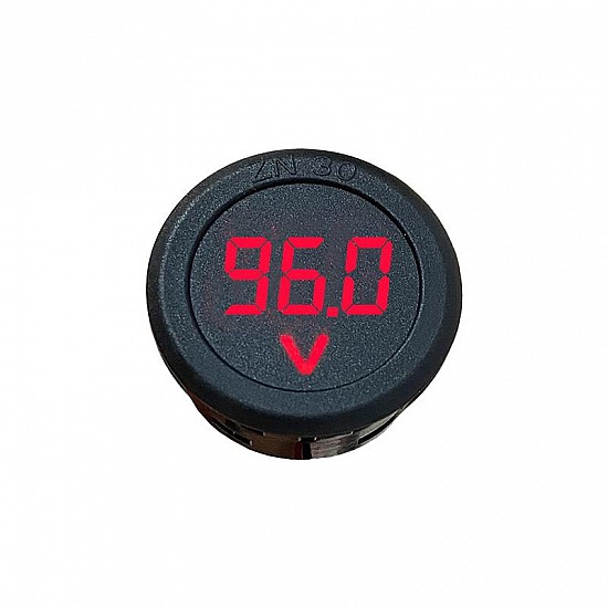 Round LED Digital Voltmeter Display DC 4-100V  | Red