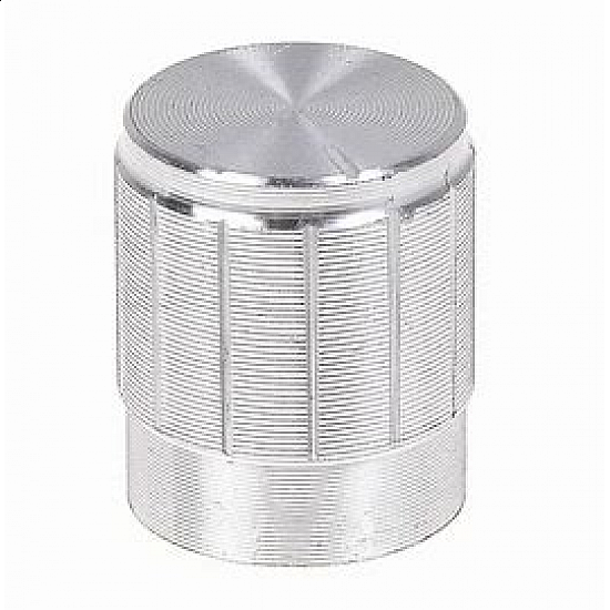 Silver Aluminum Alloy Potentiometer Knob Cap