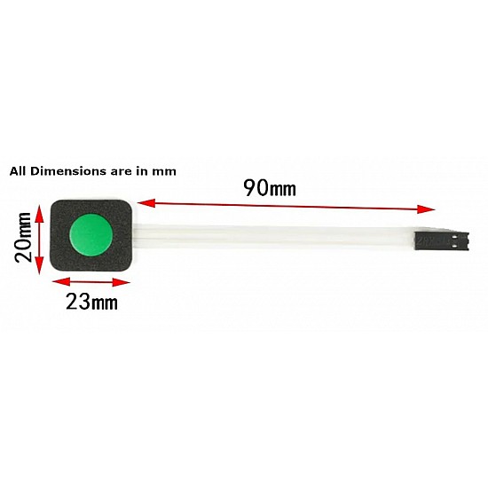 Single Membrane Switch With Extended Connector | Green