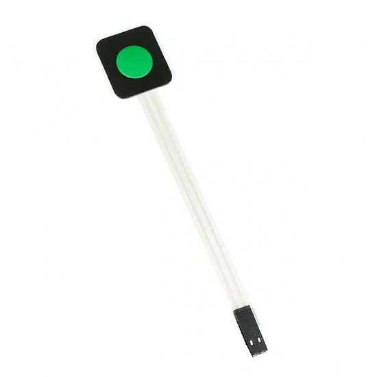 Single Membrane Switch With Extended Connector | Green