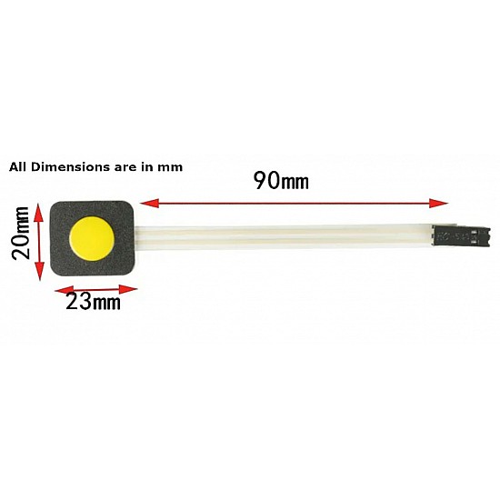 Single Membrane Switch With Extended Connector | Yellow