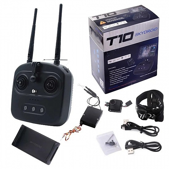 Skydroid T10 2.4GHz Remote Controller with 10CH Receiver and 720P Digital Video Camera