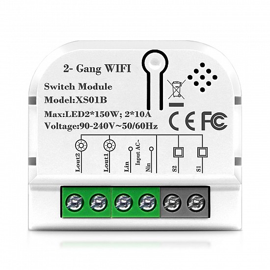 2 Channel Smart Wireless WIFI 16A Switch Work with Alexa , Smart life app, Google home and IFTTT