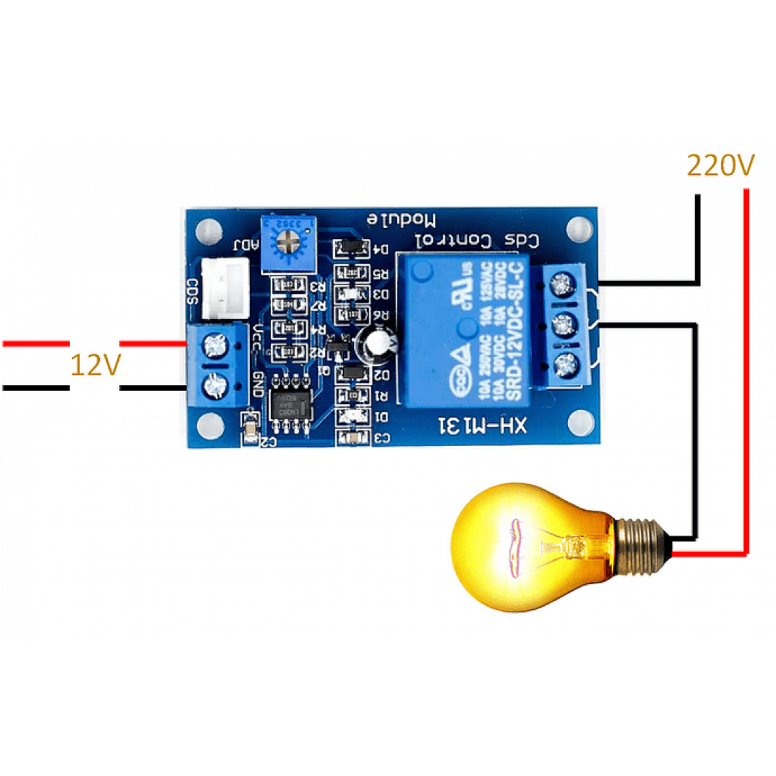 XH-M131 DC 12V Light Control Switch Photoresistor Relay Module