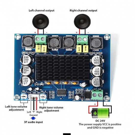 XH-M543 120W TPA3116D2 High Power Dual Channel Digital Amplifier Board  Compatible Chip